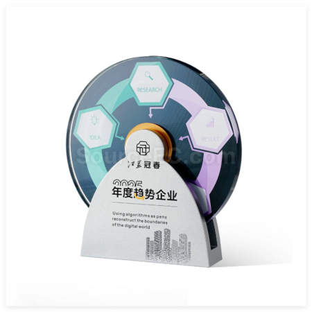 Customization Creative Metal Rotating Crystal Trophy Promotional Products