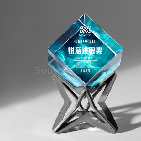 Customization Rubik's Cube Crystal Trophy Promotional Products