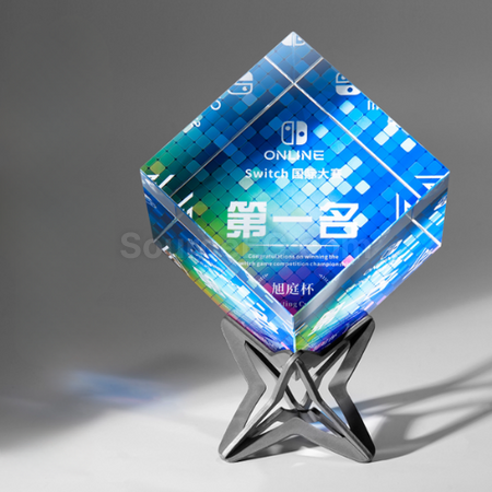 Customization Rubik's Cube Crystal Trophy Promotional Products
