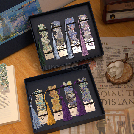 Customization Oil Painting Series Metal Bookmarks Promotional Products