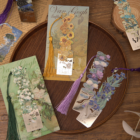 Customization Oil Painting Series Metal Bookmarks Promotional Products