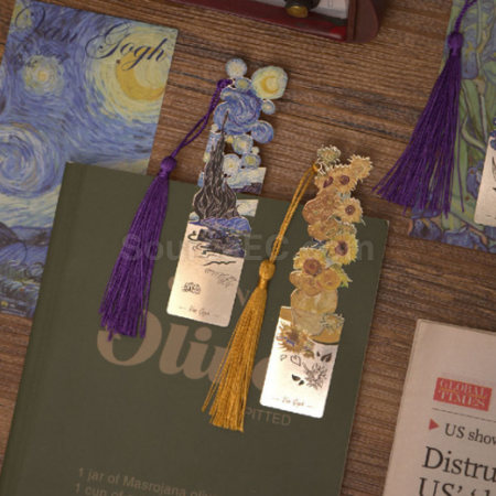 Customization Oil Painting Series Metal Bookmarks Promotional Products