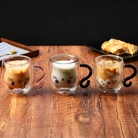 Customization Cat Double-walled Glass Cup Promotional Products