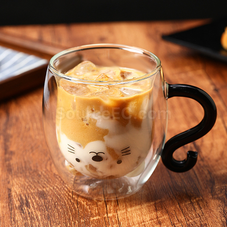 Customization Cat Double-walled Glass Cup Promotional Products