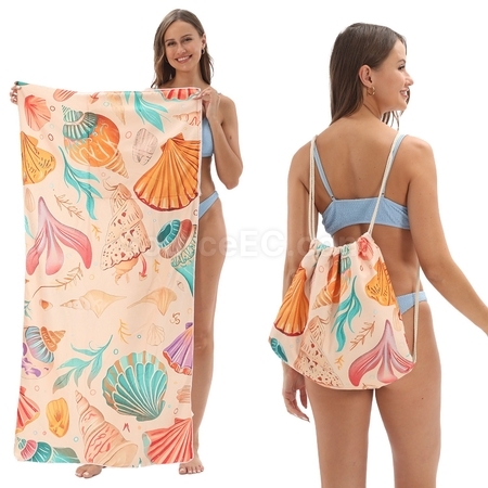 Customization Folding 2-in-1 Beach Towel Organizer Backpack Promotional Products