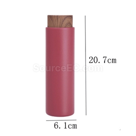Customization Wood Grain Lid Pocket Insulated Cup Promotional Products