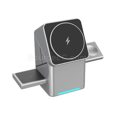 Customization Rubik's Cube Rotating 3-in-1 Wireless Charging Promotional Products