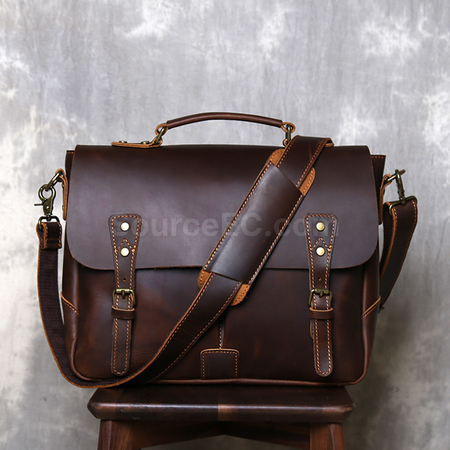 Customization Retro Genuine Leather Briefcase Promotional Products