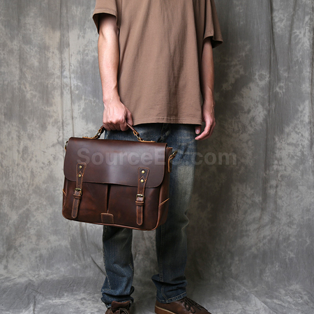 Customization Retro Genuine Leather Briefcase Promotional Products