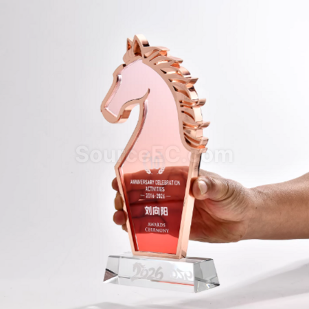 Customization Horse Year Metal Crystal Trophy Promotional Products