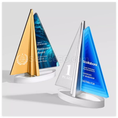 Customization Creative Sailboat Crystal Trophy Promotional Products