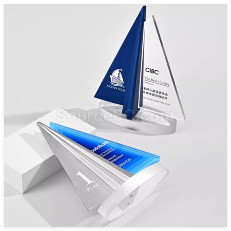 Customization Creative Sailboat Crystal Trophy Promotional Products