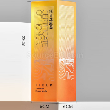 Customization Gradient Crystal Pillar Trophy Promotional Products