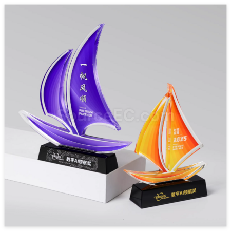 Customization Sailing Crystal Trophy Promotional Products