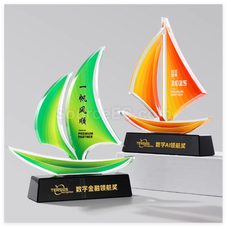 Customization Sailing Crystal Trophy Promotional Products