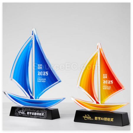 Customization Sailing Crystal Trophy Promotional Products