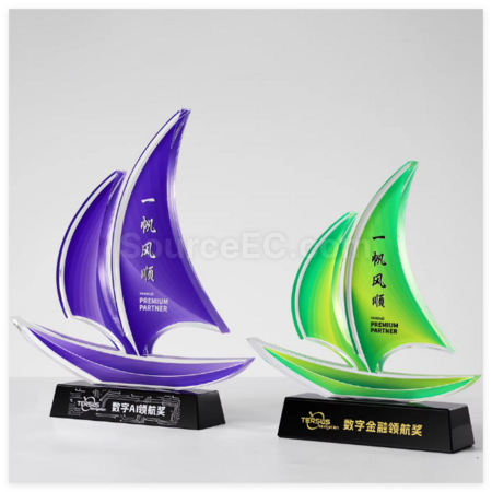 Customization Sailing Crystal Trophy Promotional Products
