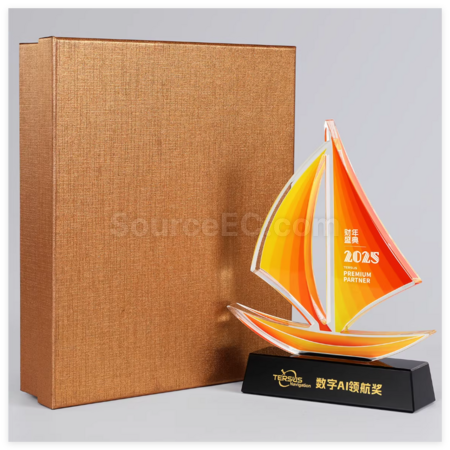 Customization Sailing Crystal Trophy Promotional Products