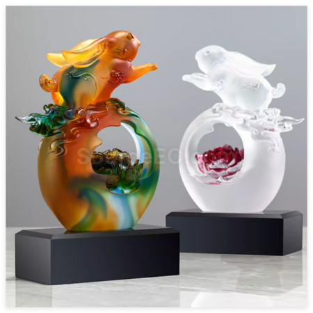 Customization Creative Ancient Glass Jade Rabbit Award Promotional Products