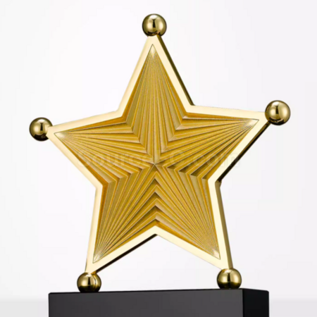 Customization Creative Five-Pointed Star Metal Trophy Promotional Products