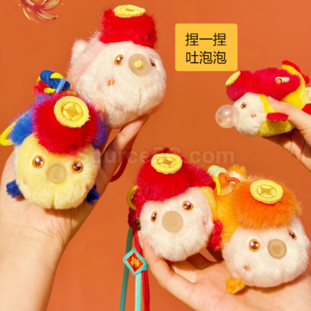 Customization Small Fish Blowing Bubbles Plush Keychain Pendant Promotional Products