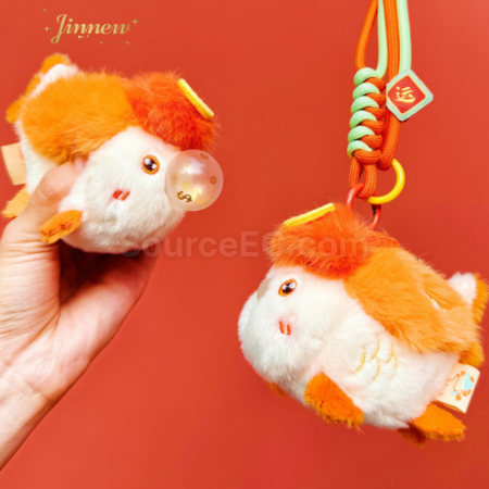Customization Small Fish Blowing Bubbles Plush Keychain Pendant Promotional Products