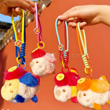 Customization Small Fish Blowing Bubbles Plush Keychain Pendant Promotional Products