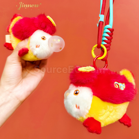 Customization Small Fish Blowing Bubbles Plush Keychain Pendant Promotional Products