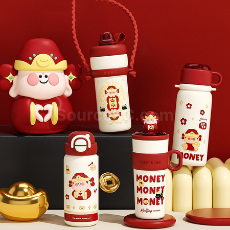 Customization God Of Wealth Insulated Cup Promotional Products