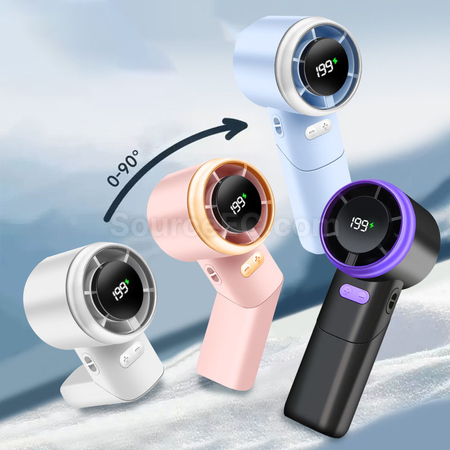 Multi-angle rotating and folding handheld fan
