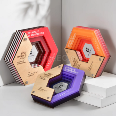 Customization Multi-layer Acrylic Wooden Trophy Promotional Products