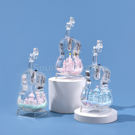 Customization Violin Castle Flowing Sand Colored Light Ornament Promotional Products