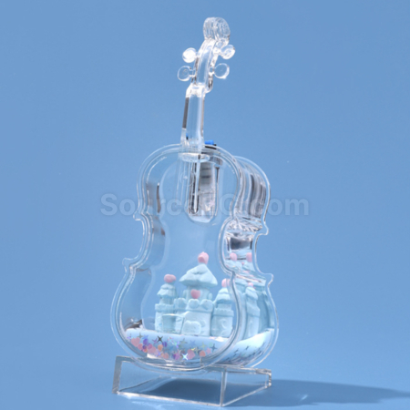 Customization Violin Castle Flowing Sand Colored Light Ornament Promotional Products