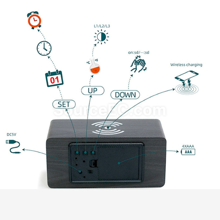 Customization Multifunctional Wireless Charging With Clock Promotional Products