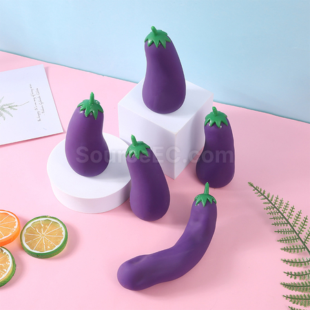 Customization Eggplant TPR Stress Relief Toy Promotional Products