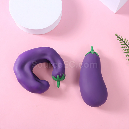 Customization Eggplant TPR Stress Relief Toy Promotional Products