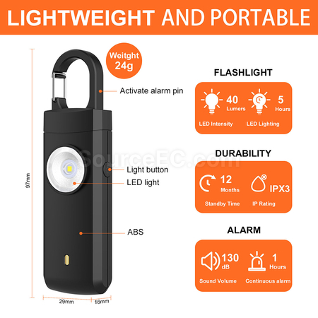 Customization Carabiner Outdoor Alarm Promotional Products