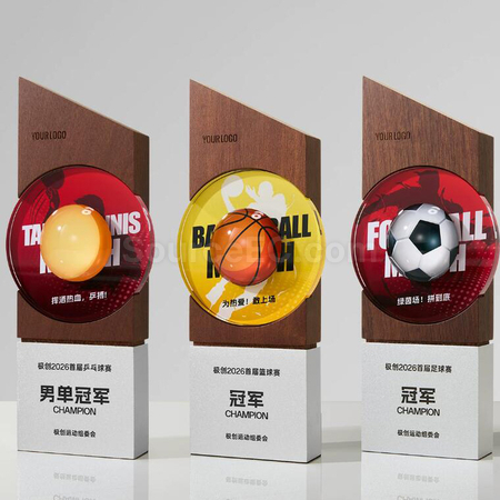 Customization Solid Wood Crystal Award Promotional Products