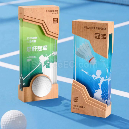 Customization Solid Wood Crystal Award Promotional Products