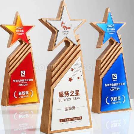Customization Solid Wood Crystal Award Promotional Products