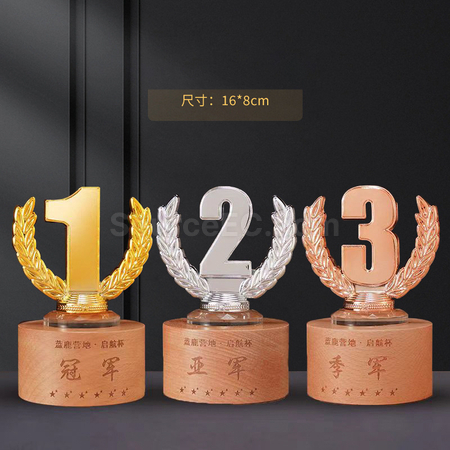 Customization Wooden Metal Trophy Promotional Products
