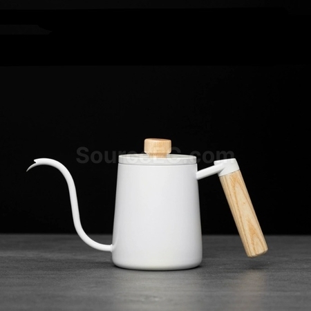 Customization 304 Stainless Steel Long Spout Narrow Mouth Wooden Handle Anti-scalding Pour-Over Kettle Promotional Products