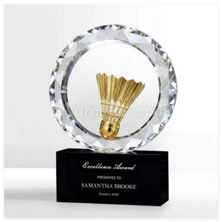 Customization Badminton Crystal Trophy Promotional Products