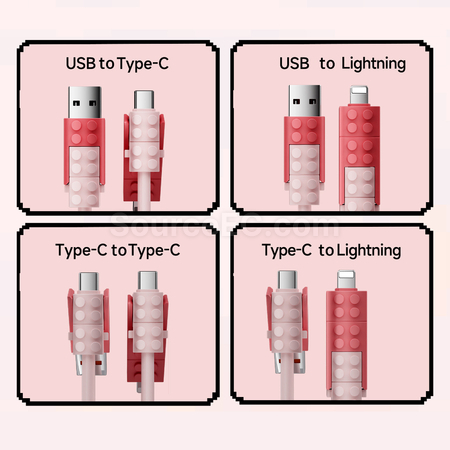 Customization 4-in-1 Building Block Charging Cable Promotional Products