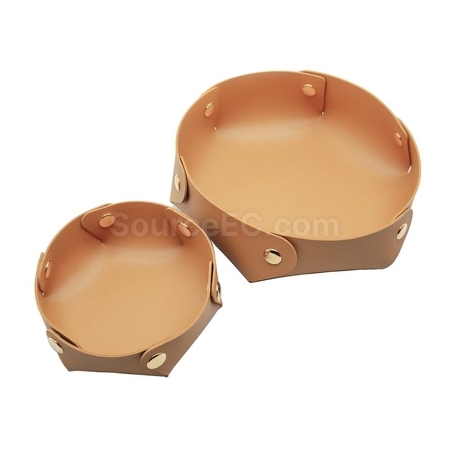 Customization Round PU Leather Storage Box Promotional Products
