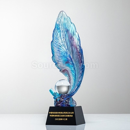Customization Feather Crystal Award Trophy Promotional Products