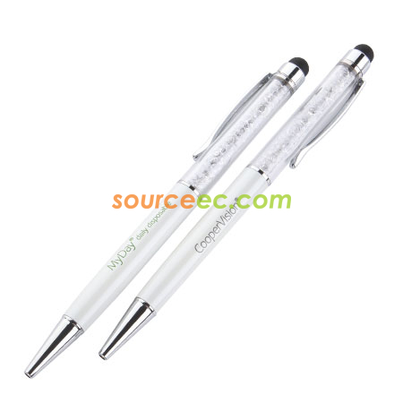 Crystal Pen With Stylus, Metal Pens, pen orders, ballpoint pens, laser engraving pens, Crystal Pen, Stylus Pen